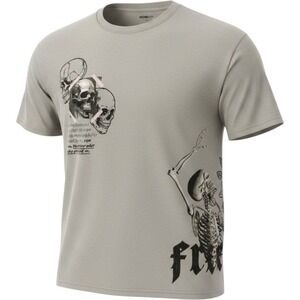 NovaMen Fashion Nova Mens Grey Skull Skeleton Freedom Graphic T-Shirt Large‎ L